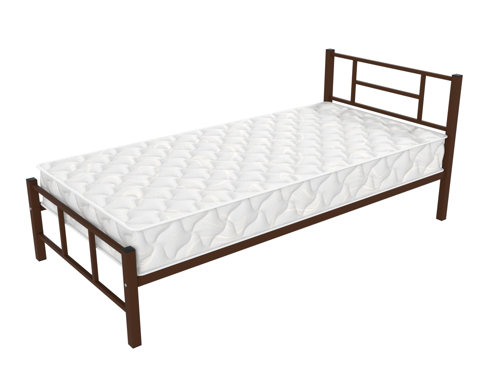 Фото кровать — кадис/190х90 (1980х960х800 мм) с пружинным матрасом на металлическом каркасе односпальная